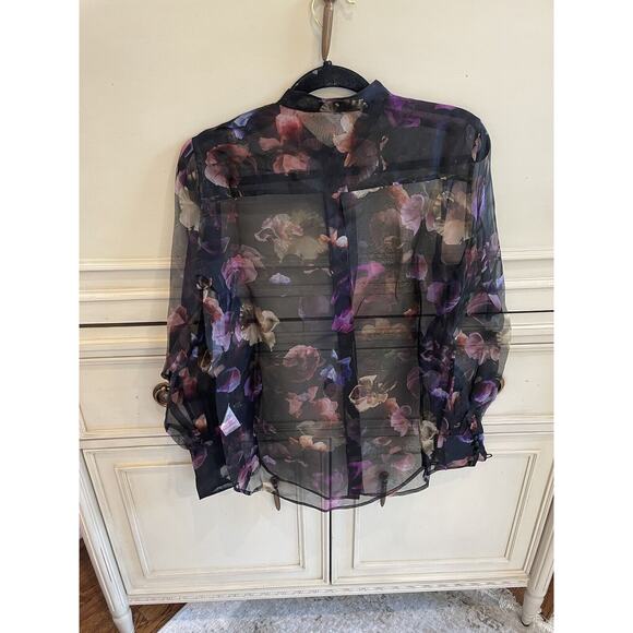 NWT $300 Equipment Boleyn 100% Silk Sheet Floral Button Front Blouse Small - Picture 12 of 13